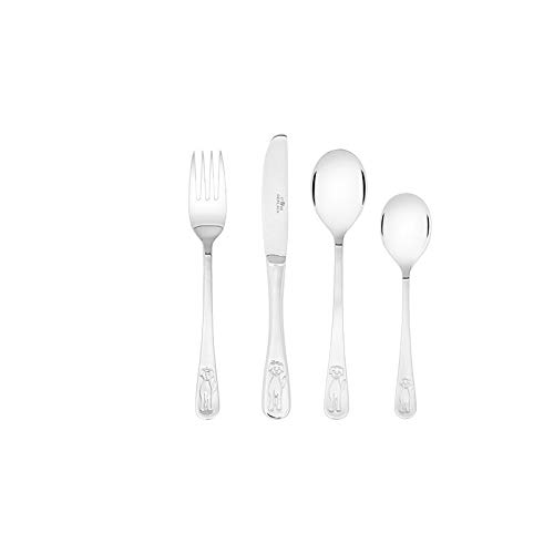 Dog Children 4 Piece 18/10 Stainless Steel Flatware Set Silver Casual