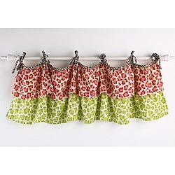 Here Kitty Window Curtain Valance Green Cotton