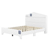 Wooden Full Size House Bed with Storage Headboard Kids Shelf Grey