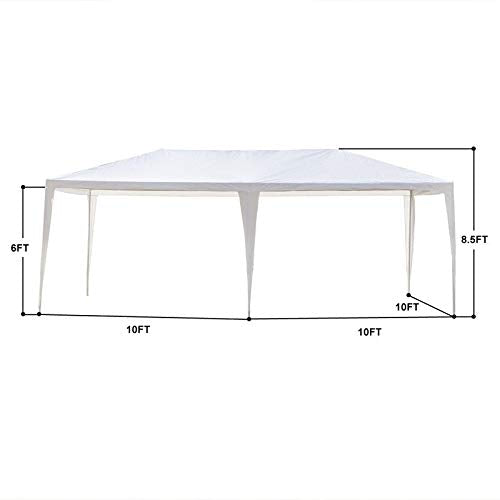 10 X 20 Ft. Outdoor Wedding Party Tent with 4 Walls White Polyester