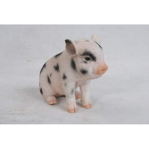 Sitting Baby Pig Withblack Spots Polyresin