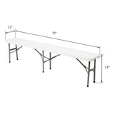 Outdoor 6 Ft. Portable Plastic Bench Perfect for Party and Picnic