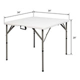 Outdoor 34 in.d X 29 in.h Portable Plastic Camping Tablewhite White