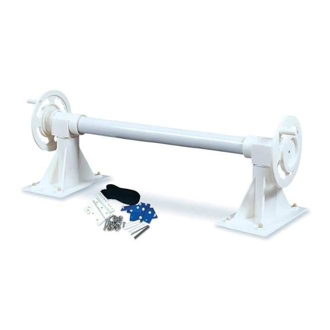 21-inch White In-ground Swimming Pool Solar Blanket Reel System