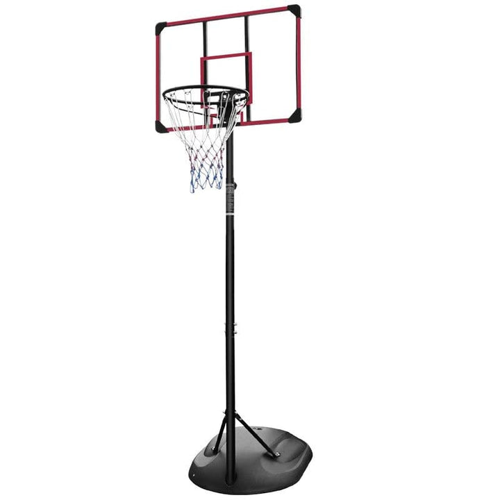 Portable Basketball Hoop System Stand Height Adjustable 7.5ft 9.2ft with 32 Inch Backboard and Wheels Black Iron