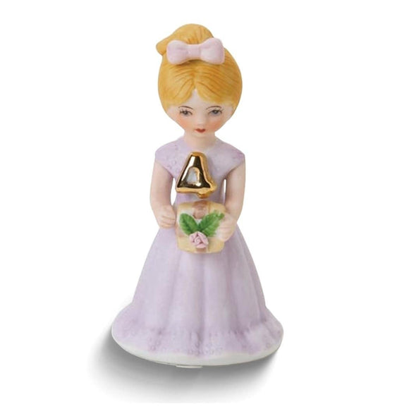 Growing Up Birthday Girls Blonde Age 4 Porcelain Bisque Figurine 2.4