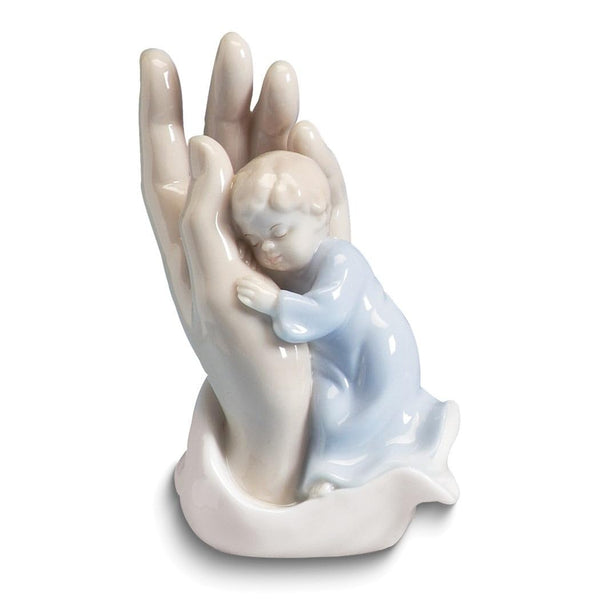 Inspirational Palm of My Hand Blue Baby Porcelain Figurine