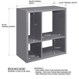 4-Cube Open Bookcase Kids Toy Storage Shelf Organizer (Yellow)