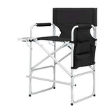 Iron Round Pipe Makeup Chair Without Carrying Bag Black