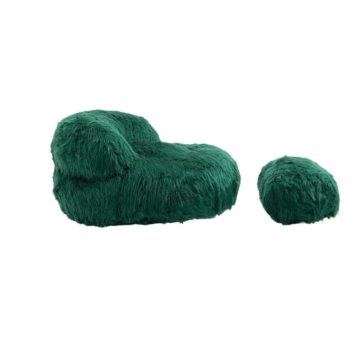 Modern Bean Bag Chair Fur Lazy Sofa Footstool Durable Comfort