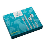 Dog Children 4 Piece 18/10 Stainless Steel Flatware Set Silver