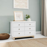 Storkcraft Santorini 6 Drawer Double Dresser (White with Driftwood)