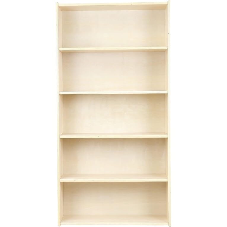 5-Shelf Classic Bookcase Wooden Wall Bookshelf Organizer for Books