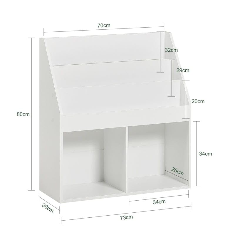 Children Kids Bookcase Storage Display Rack Organizer Holder White