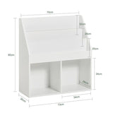 Children Kids Bookcase Storage Display Rack Organizer Holder White