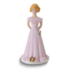 Growing Up Birthday Girls Blonde Age 13 Porcelain Bisque Figurine Multi Color