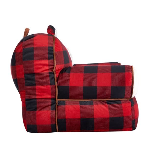 Dearfoams and Buffalo Check Sherpa Plush Bean Bag Chair with