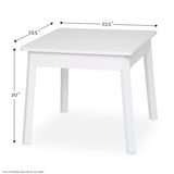 Wooden Square Table Kids Play for Children White Wood