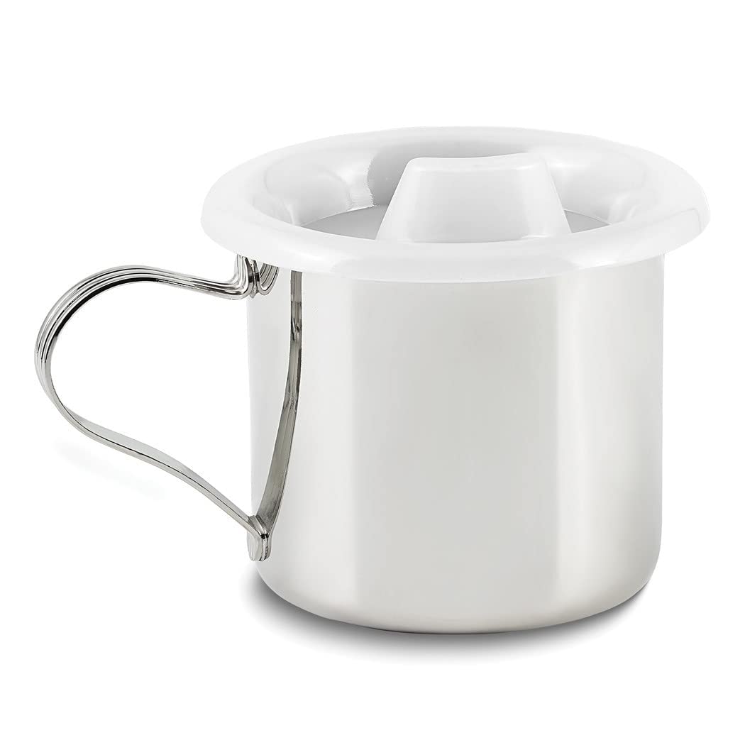 Silver-plated Baby Cup With Sipper Lid Silver Solid Formal Metal