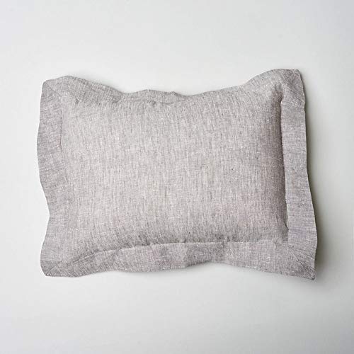 Toddler Pillow Grey Solid Color Modern Contemporary Linen Removable Cover