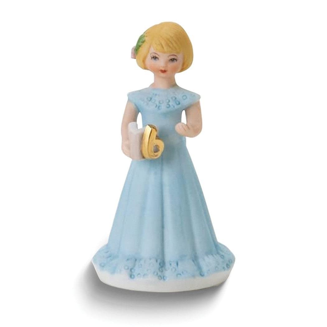 Growing Up Birthday Girls Blonde Age 6 Porcelain Bisque Figurine Multi Color