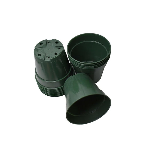 4.5-inch Heavy-Duty Green Round Nursery Pots Set of 10 Plastic