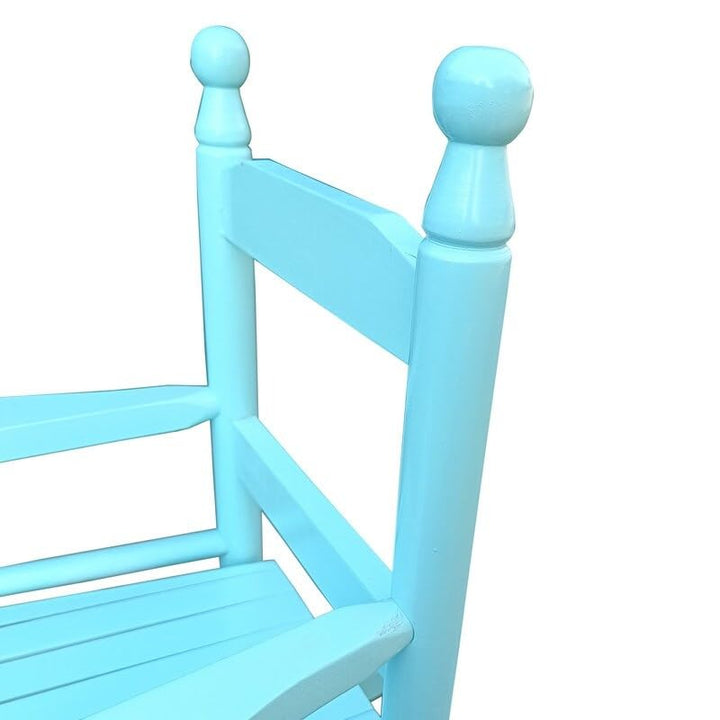 Patio Outdoor Light Blue Wooden Children's Rocker Chair Modern