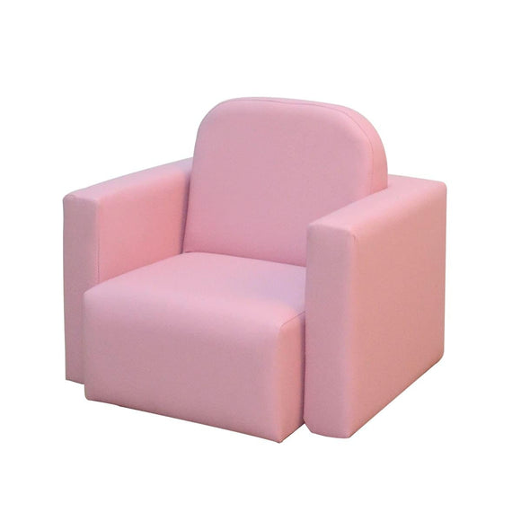 2-in-1 Multifunctional Kids Sofa Convertible Table and Chair Set for 3 Years Old Boys Girls Pink Velvet Childproof Closure