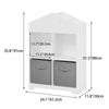 Kids Dollhouse Bookcase with Storage 2-Tier Display Organizer White