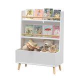 Kids Bookshelf Book Organizer Toy Storage Cabinet White Modern