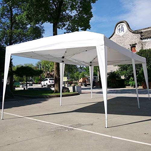 19.6-Foot Outdoor Pop Up Canopy Camping Waterproof Folding Tent White Includes Carry Bag