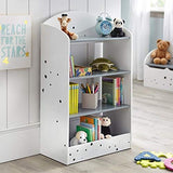 Kids Bookshelf Grey White Modern Contemporary Transitional MDF Painted Includes Hardware