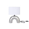 Nourison 15" Silver hrome Arch Table Lamp for Bedroom Living Room