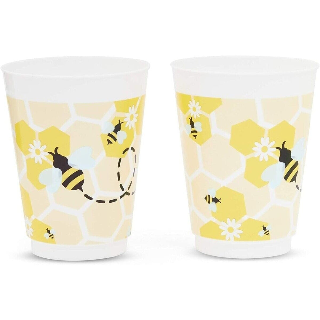 16-Pack Reusable Plastic Bumble Bee Baby Shower Party Cups Multi