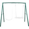 Extra Large Metal Swing Frame with 5 Hanging Hooks Green Multi-Child