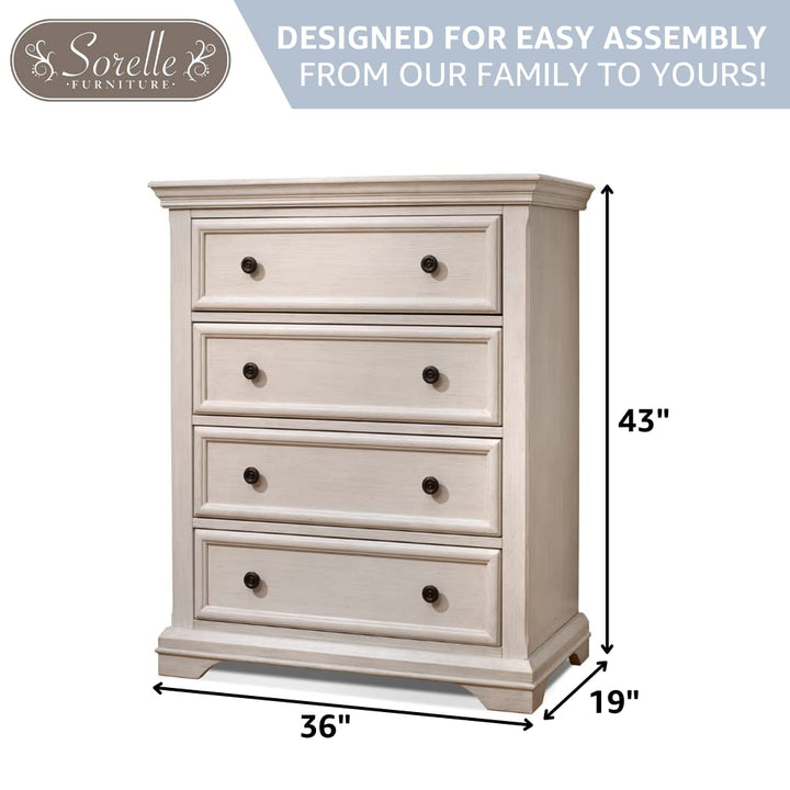 Sorelle Furniture Portofino Baby Dresser - Brushed Ivory Dresser for