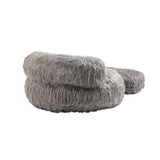 Bean Bag Chair Fur Lazy Sofa Lounger Living Room Gray Grey Solid