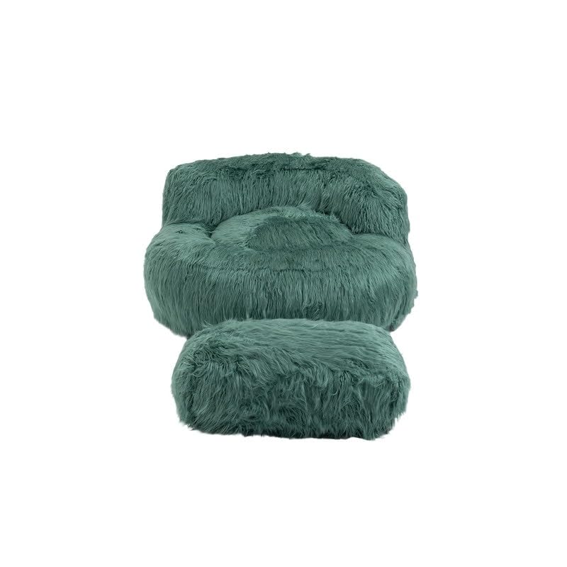 Modern Bean Bag Chair Fur Lazy Sofa Footstool Durable Comfort