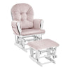 Suite Bebe Glider with Ottoman, Mason, Pink and White - Quick Ship