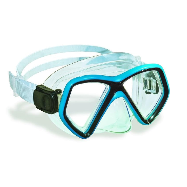 Aqua Blue and Black Children's Swimming Mask Ages 10 Up