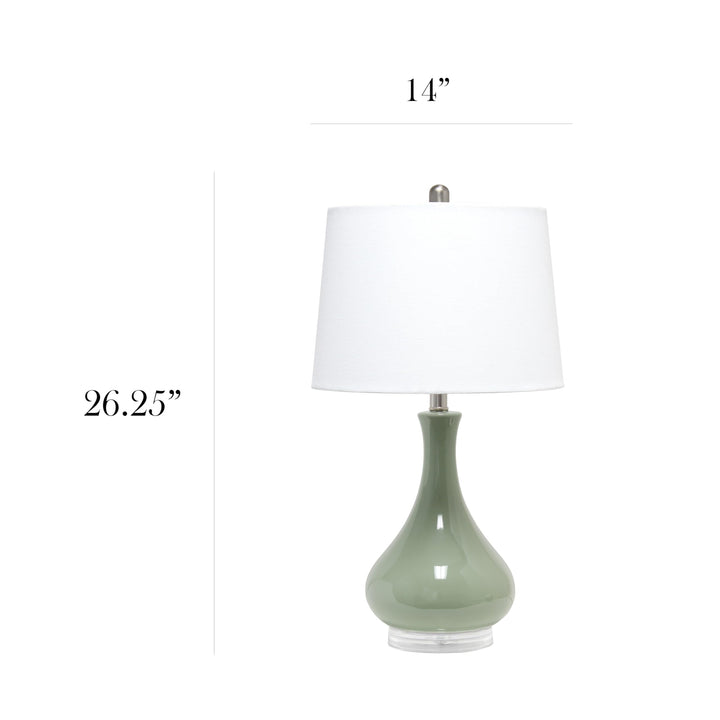 Elegant esigns LT3312-SGE 26.25" Polished Contemporary Ceramic Tear
