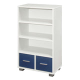 Kids Toy Storage Children Bookcase with Drawers White/Blue White