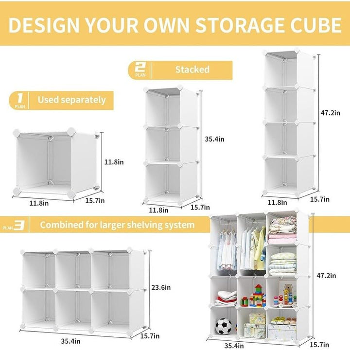 Kids Closet Organizers 15" d X 35" w 47" h White Modern Contemporary