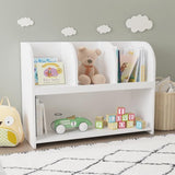 Kids Bookcase with 4 Compartments Storage Book Shelf Display Rack