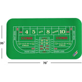 70"x35" Casino Craps Layout Mat with Carrying Bag Non-Slip Rubber