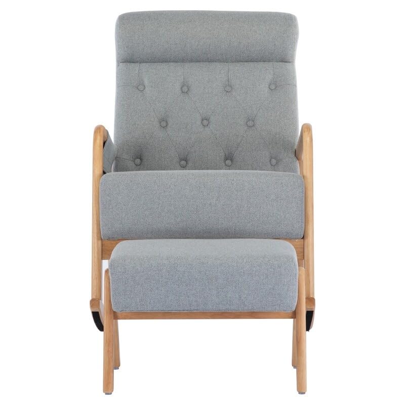 Rocking Chair with Ottoman Upholstered Fabric Armchair Nursery Cushion