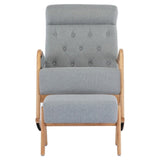 Rocking Chair with Ottoman Upholstered Fabric Armchair Nursery Cushion