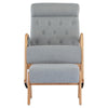 Rocking Chair with Ottoman Upholstered Fabric Armchair Nursery Cushion