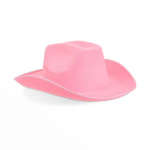 Felt Cowboy Hat For Women Western Pink Halloween Costume Birthday Bachelorette Party (Adult Size) Polyester