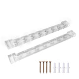 8-Pool Cue Clear Acrylic Wall Mounting Billiard Rack 2-Piece Hanging Mounted Pool Stick Holder White